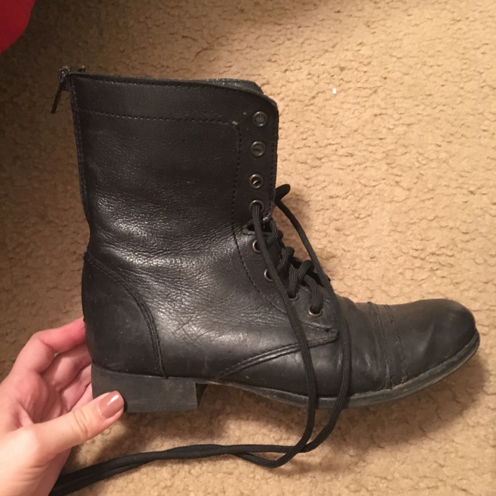 Steve Madden black combat boots